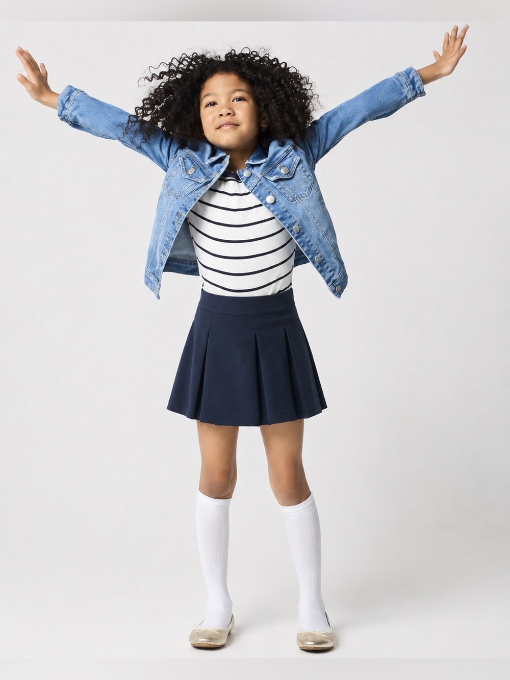 J.Crew Girls' cotton twill skort in navy